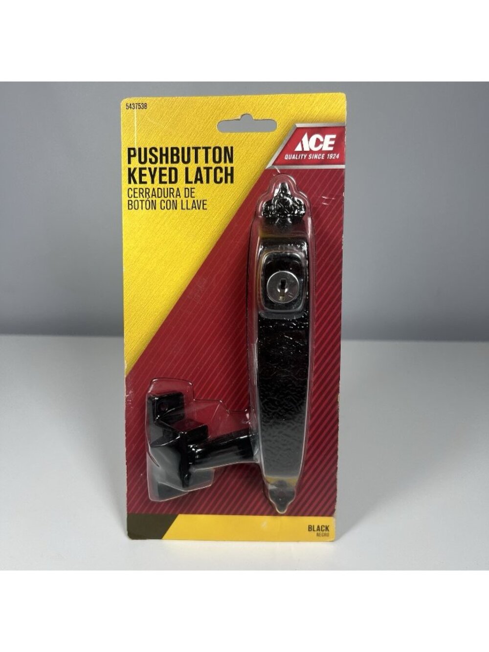 Ace Black Push Button Keyed Latch Fits 3/4” to 1-1/4” Thick Doors 5437538 NEW